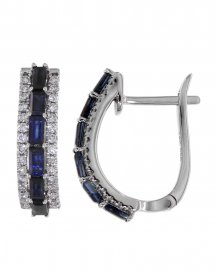 BAGUETTE SAPPHIRE DIAMOND HUGGIES (TE829)