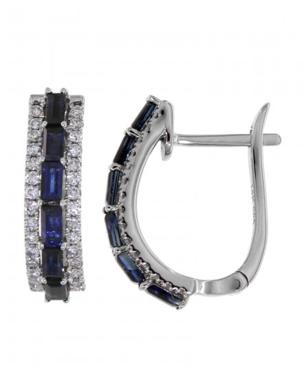 BAGUETTE SAPPHIRE DIAMOND HUGGIES (TE829)