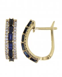 BAGUETTE SAPPHIRE DIAMOND HUGGIES (TE829)