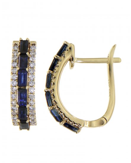 BAGUETTE SAPPHIRE DIAMOND HUGGIES (TE829)