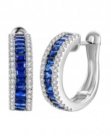 COLORED STONE DIAMOND HUGGIES (TE862)