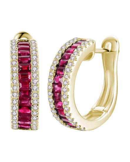 COLORED STONE DIAMOND HUGGIES (TE862)