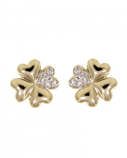 FOUR LEAF STYLE DIAMOND STUDS (TE865)