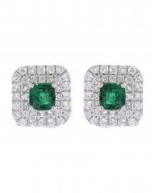 CUSHION EMERALD DIAMOND OMEGA BACK  (TE869)