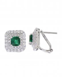 CUSHION EMERALD DIAMOND OMEGA BACK  (TE869)