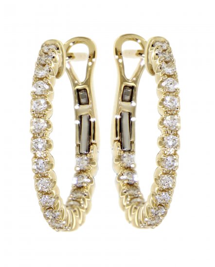 INSIDE OUTSIDE DIAMOND HOOPS (TE875)