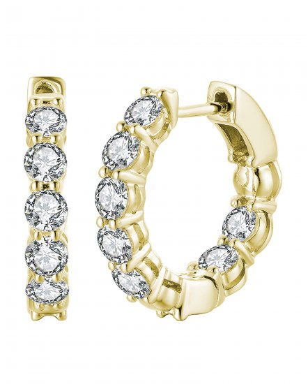 INSIDE OUTSIDE DIAMOND HOOPS (TE878)