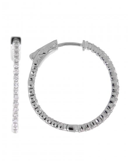 INSIDE OUTSIDE DIAMOND HOOPS (TE882)