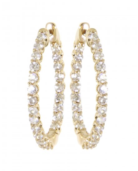 INSIDE OUTSIDE DIAMOND HOOPS (TE885)