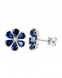 SAPPHIRE DIAMOND STUDS (TE886)