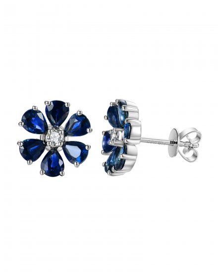 SAPPHIRE DIAMOND STUDS (TE886)