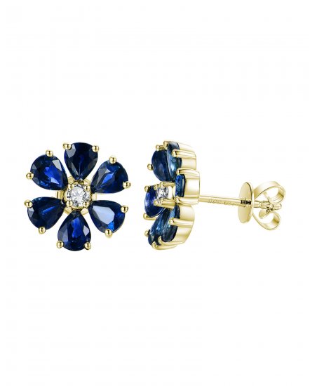 SAPPHIRE DIAMOND STUDS (TE886)