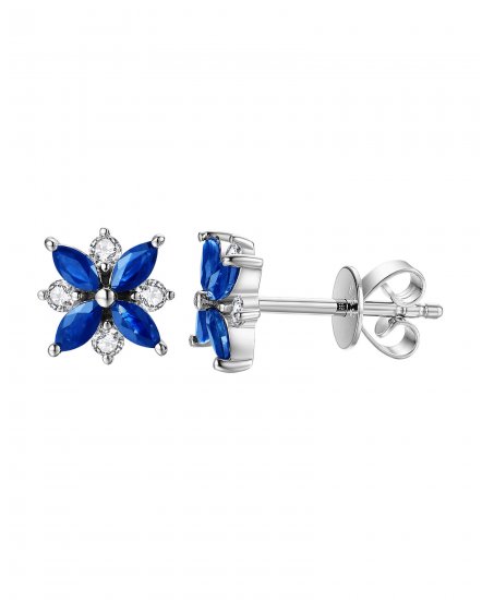 SAPPHIRE DIAMOND STUDS (TE889)