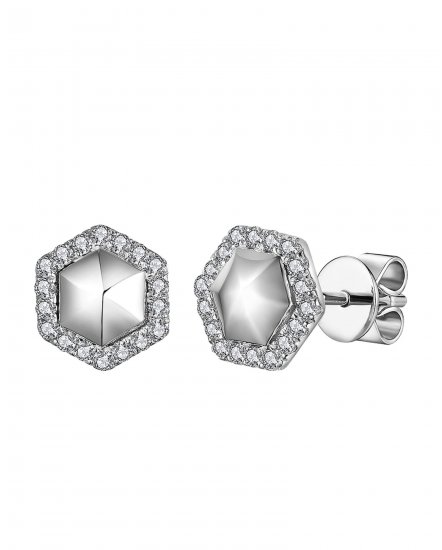 HEXAGON STYLE DIAMOND STUDS (TE894)