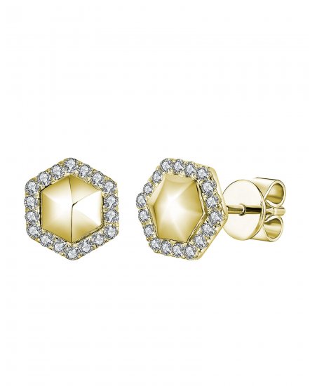 HEXAGON STYLE DIAMOND STUDS (TE894)