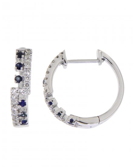SAPPHIRE DIAMOND HOOPS (TE909)