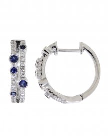 SAPPHIRE DIAMOND HOOPS (TE914)