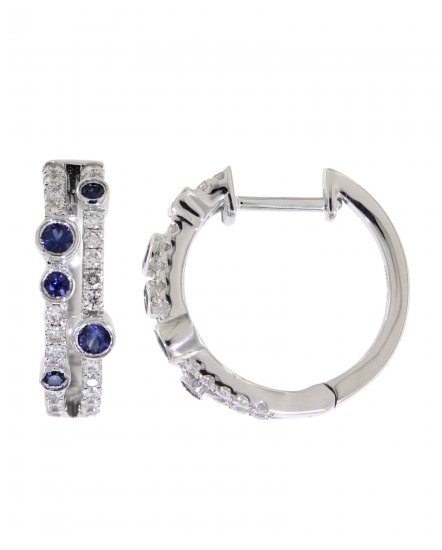 SAPPHIRE DIAMOND HOOPS (TE914)