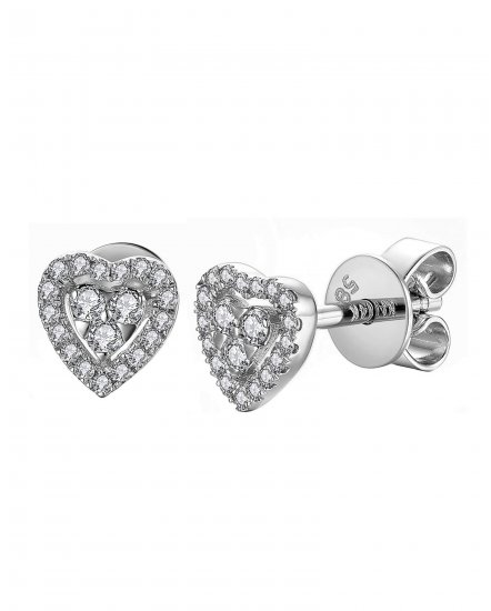 HEART SHAPE COLORED STONE DIAMOND STUDS (TE921)