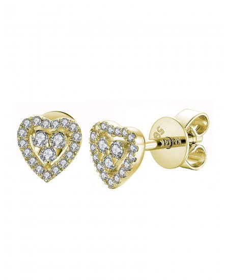 HEART SHAPE COLORED STONE DIAMOND STUDS (TE921)