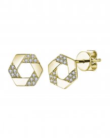 HEXAGON STYLE DIAMOND STUDS (TE925)