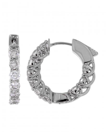  INSIDE OUTSIDE DIAMOND HOOPS (TE981)