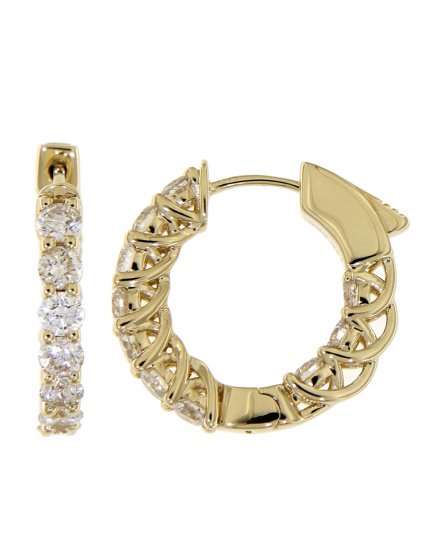  INSIDE OUTSIDE DIAMOND HOOPS (TE981)