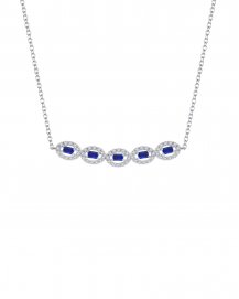 BAGUETTE SAPPHIRE DIAMOND NECKLACE (TN226)
