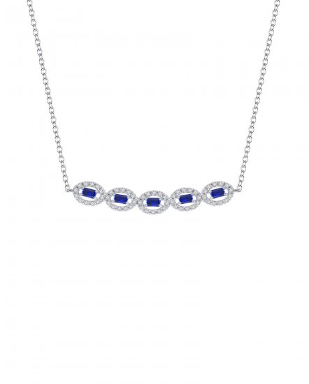 BAGUETTE SAPPHIRE DIAMOND NECKLACE (TN226)