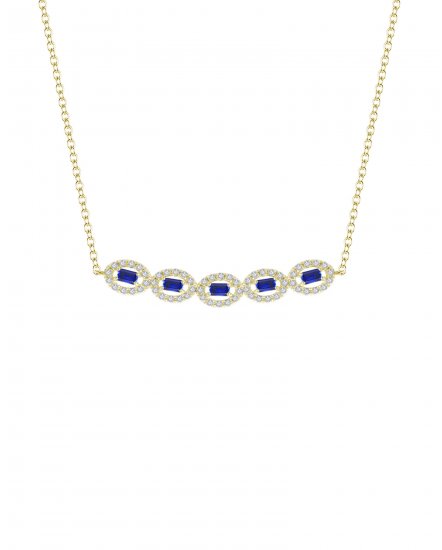 BAGUETTE SAPPHIRE DIAMOND NECKLACE (TN226)