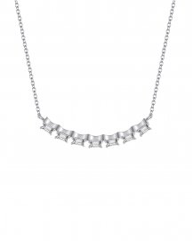 CURVED STYLE BAGUETTE DIAMOND NECKLACE (TN245)