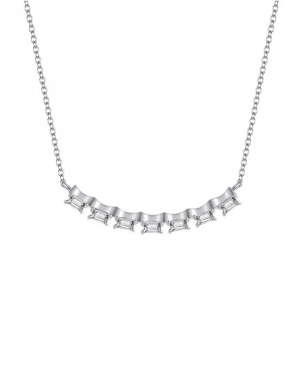 CURVED STYLE BAGUETTE DIAMOND NECKLACE (TN245)