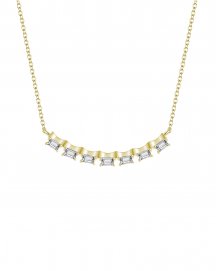 CURVED STYLE BAGUETTE DIAMOND NECKLACE (TN245)