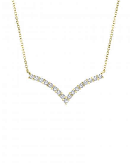 CURVED V SHAPE DIAMOND NECKLACE (TN278)