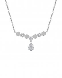 HEXAGON STYLE DIAMOND DANGLE NECKLACE (TN295)