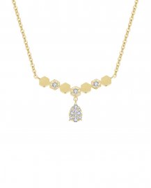 HEXAGON STYLE DIAMOND DANGLE NECKLACE (TN295)