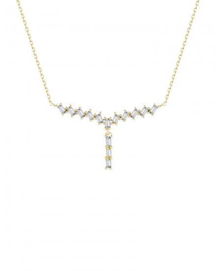 BAGUETTE DIAMOND DANGLE NECKLACE (TN366)