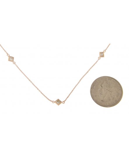 PRINCESS CUT DIAMOND BY THE YARD NECKLACE (TN369)