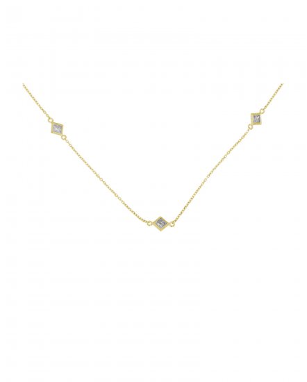 PRINCESS CUT DIAMOND BY THE YARD NECKLACE (TN369)