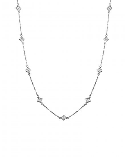PRINCESS CUT DIAMOND BY THE YARD NECKLACE (TN371)