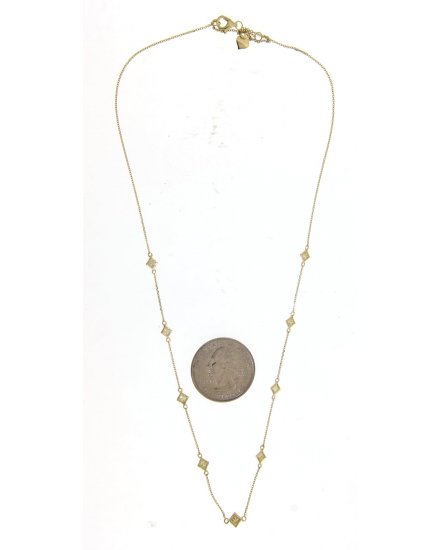 PRINCESS CUT DIAMOND BY THE YARD NECKLACE (TN371)
