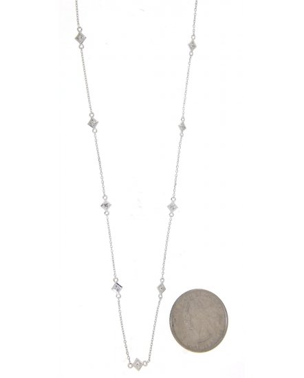 PRINCESS CUT DIAMOND BY THE YARD NECKLACE (TN371)