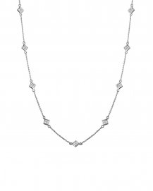PRINCESS CUT DIAMOND BY THE YARD NECKLACE (TN371)