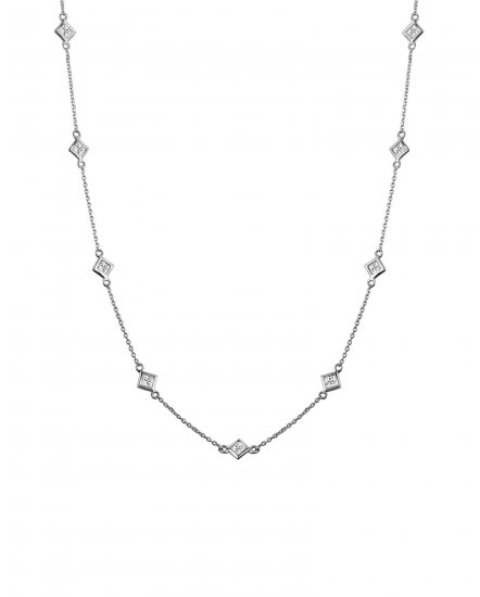 PRINCESS CUT DIAMOND BY THE YARD NECKLACE (TN371)