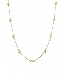 PRINCESS CUT DIAMOND BY THE YARD NECKLACE (TN371)