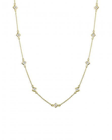 PRINCESS CUT DIAMOND BY THE YARD NECKLACE (TN371)