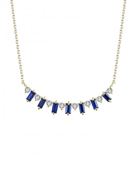 BAGUETTE SAPPHIRE DIAMOND NECKLACE (TN385)