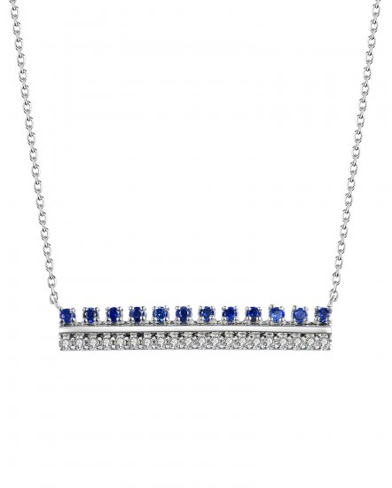 COLORED STONE DIAMOND NECKLACE (TN388)