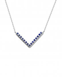 V STYLE SAPPHIRE DIAMOND NECKLACE (TN389)