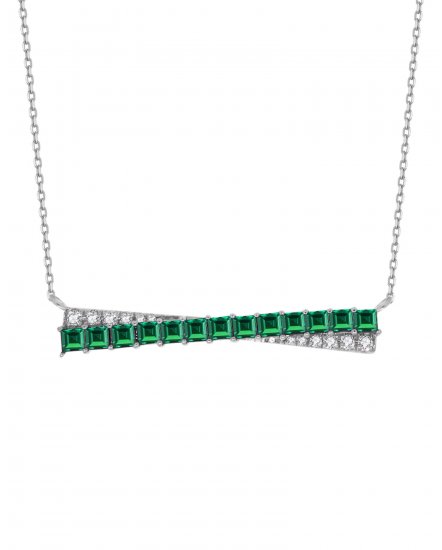 COLORED STONE DIAMOND NECKLACE (TN394)